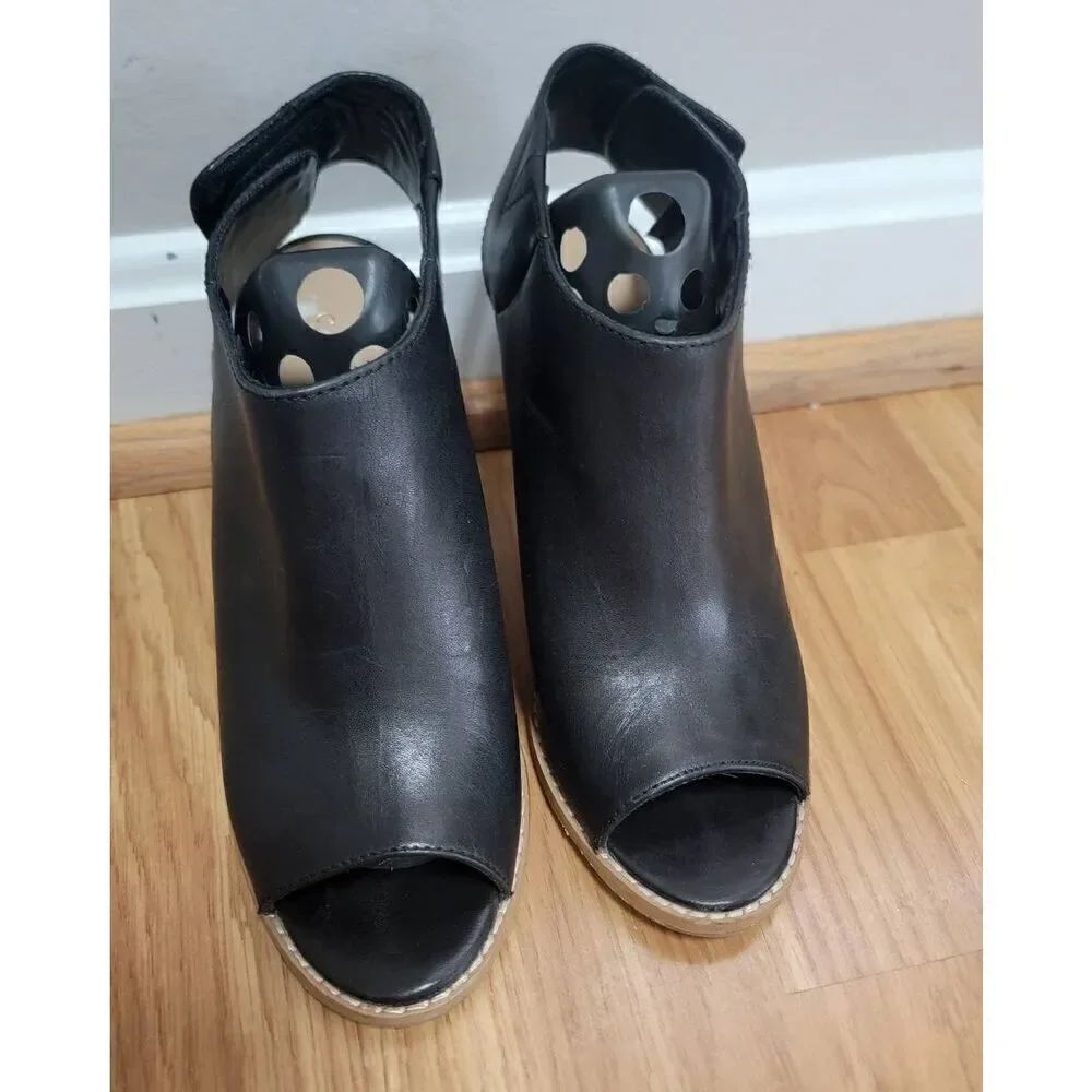 Cole Haan Peep Toe Leather Bootie 6.5